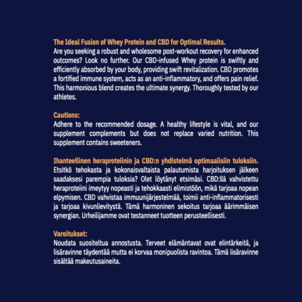 CBD Whey Proteiini Vanilja lisätietoa